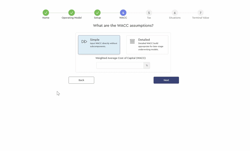 Input a Simple WACC Directly in the DCF Wizard