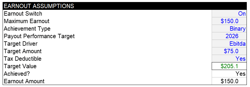Modeling Earn Outs in an LBO: Step 1